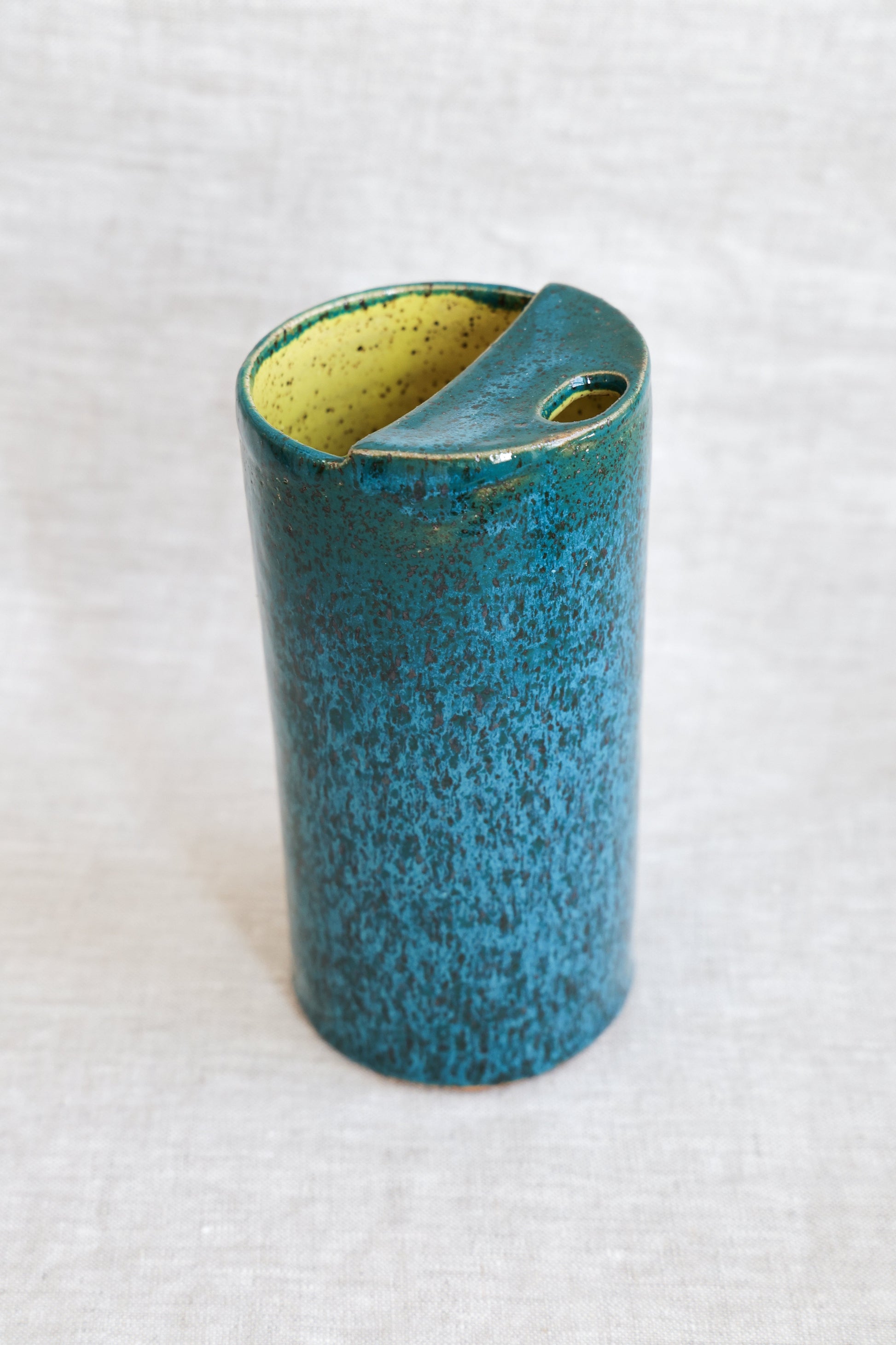 Turquoise & Yellow Speckled To-Go Cup | Ceramic Stoneware-1