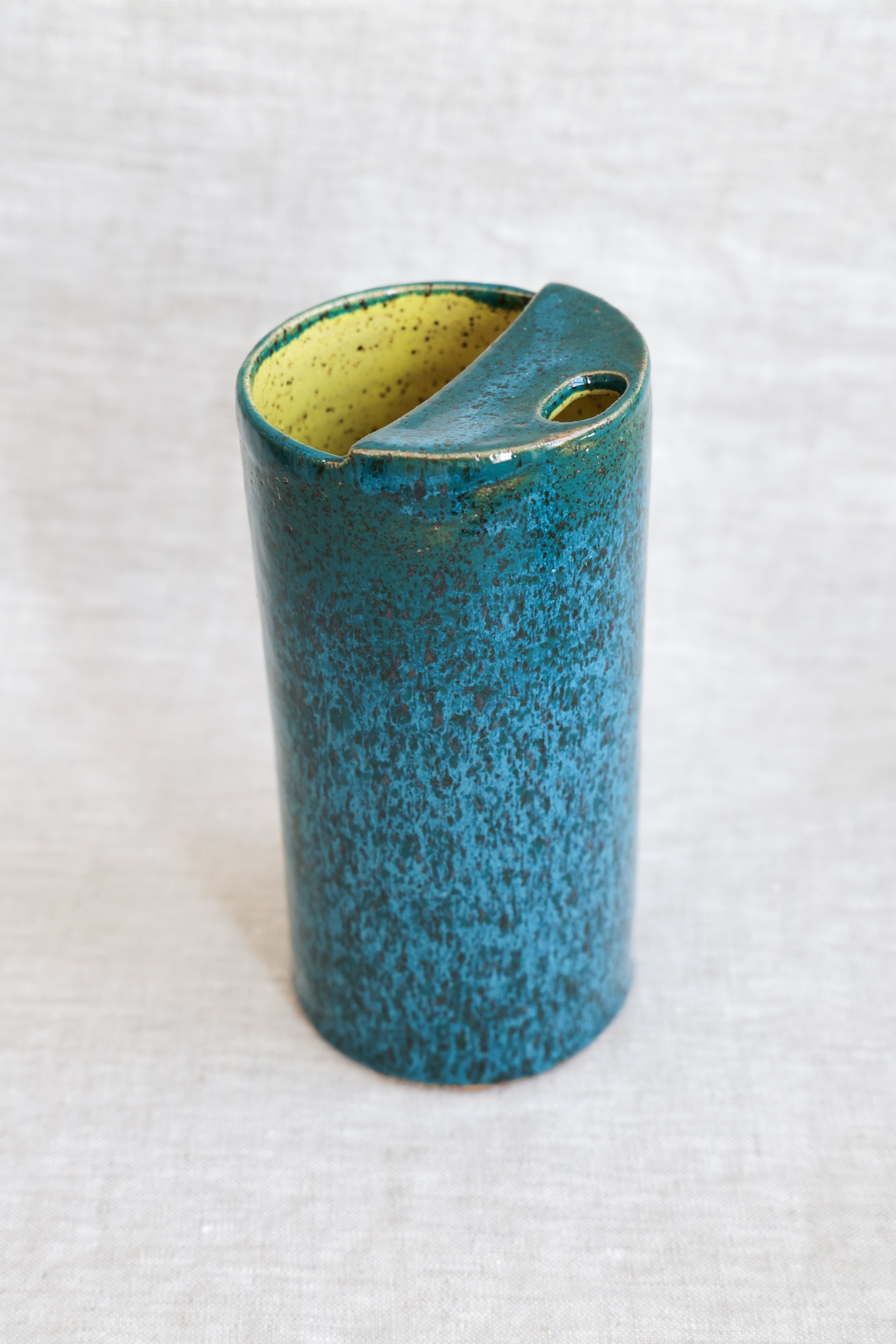 Turquoise & Yellow Speckled To-Go Cup | Ceramic Stoneware-zoom-1