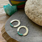 Turquoise Hammered Brass Arch Earrings
