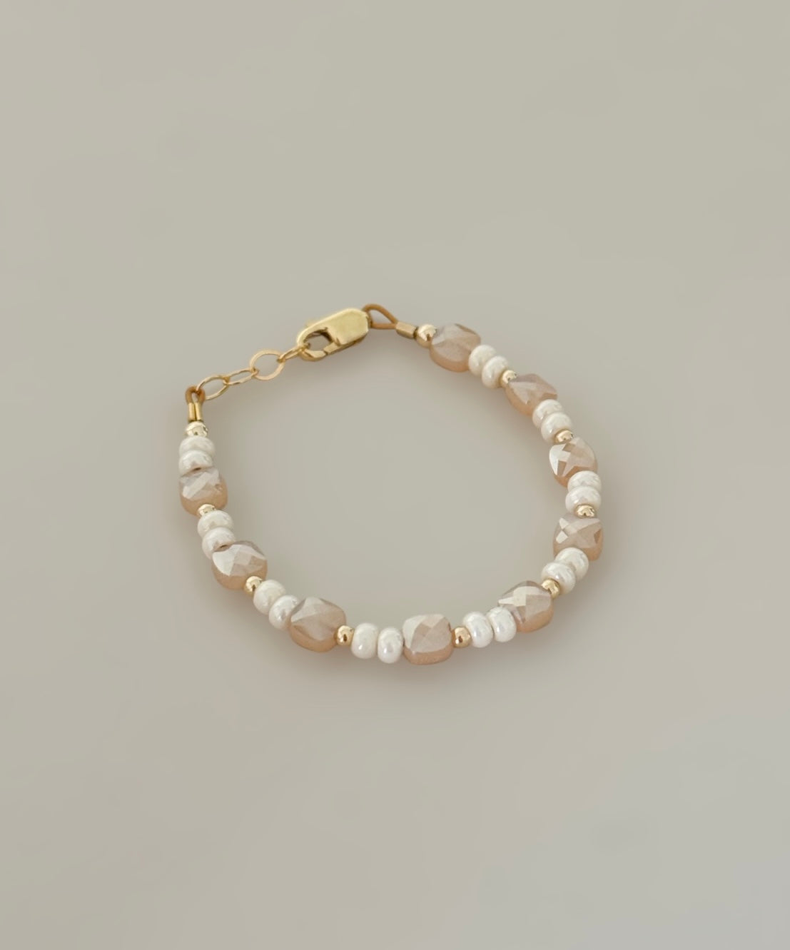 Gold & Cream Shimmer Bracelet | 14K Gold Filled-zoom-2