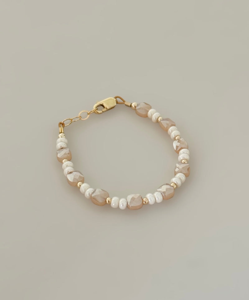 Gold & Cream Shimmer Bracelet | 14K Gold Filled-zoom-