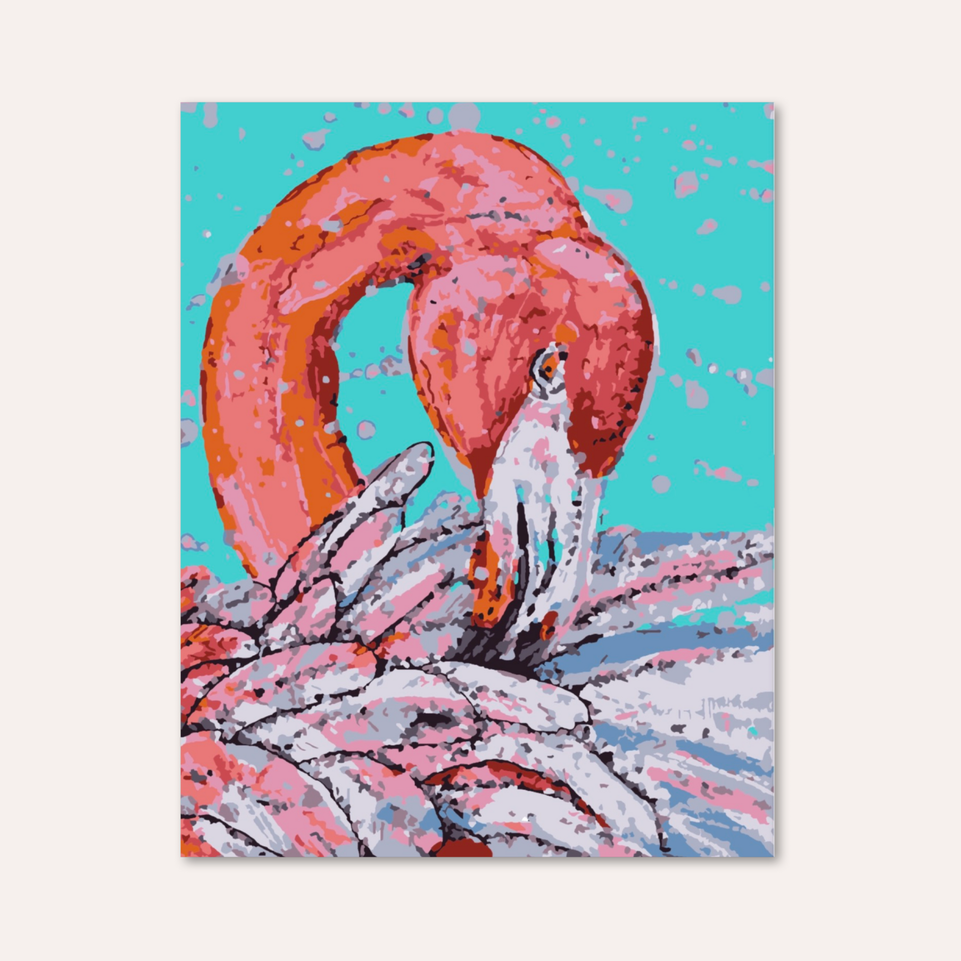 Garnet Flamingo Paint by Numbers Kit-3