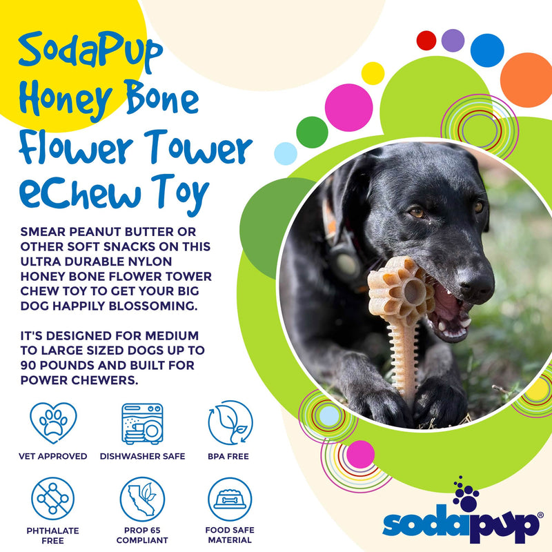 Honey Bone Dental Flower Tower Nylon Dog Chew Toy XL-zoom-