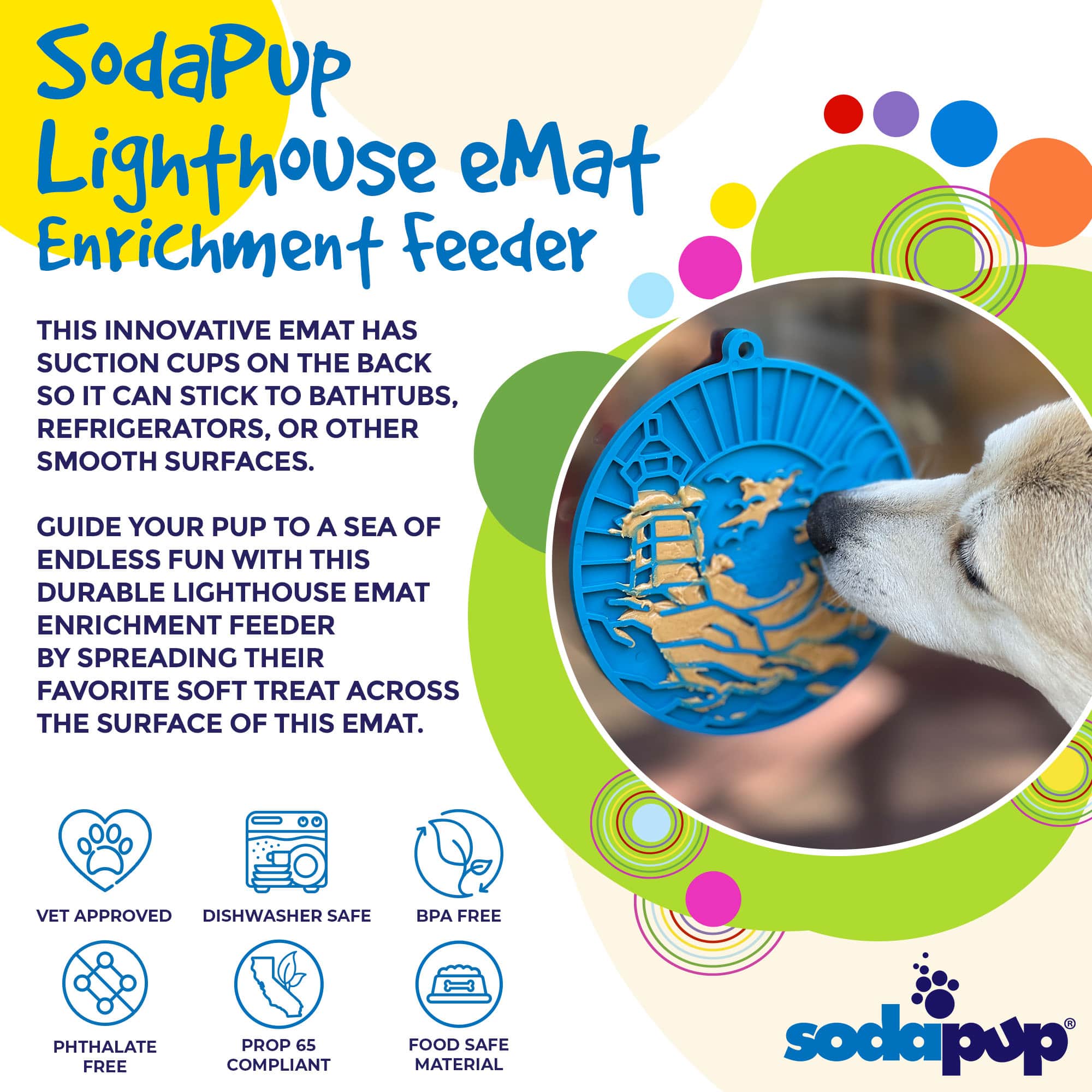 Lighthouse Lick Mat for Dogs and Cats with Suction Cups - Aware House