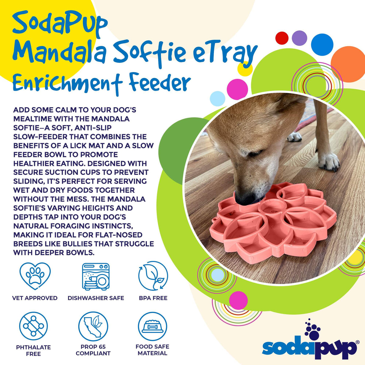 Mandala Softie eTray Shallow Slow Feeder Dog Bowl-zoom-6