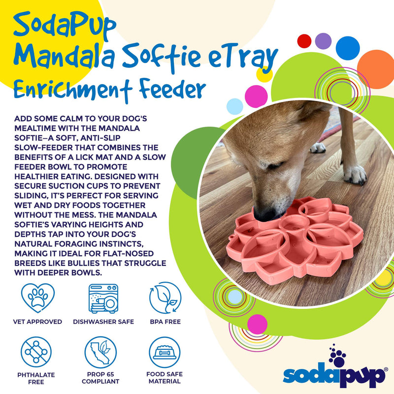Mandala Softie eTray Shallow Slow Feeder Dog Bowl-zoom-