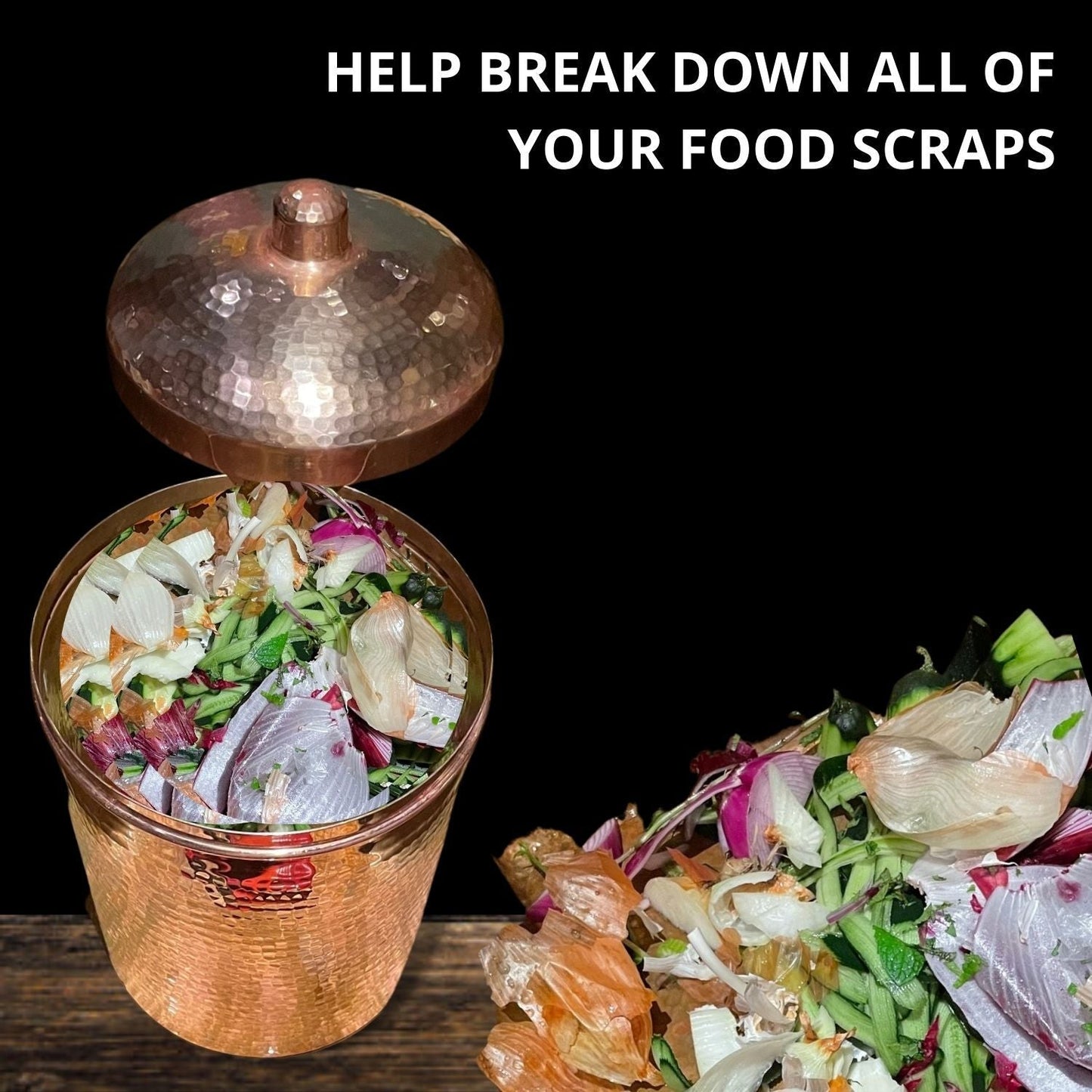 Copper Kitchen Compost Bin