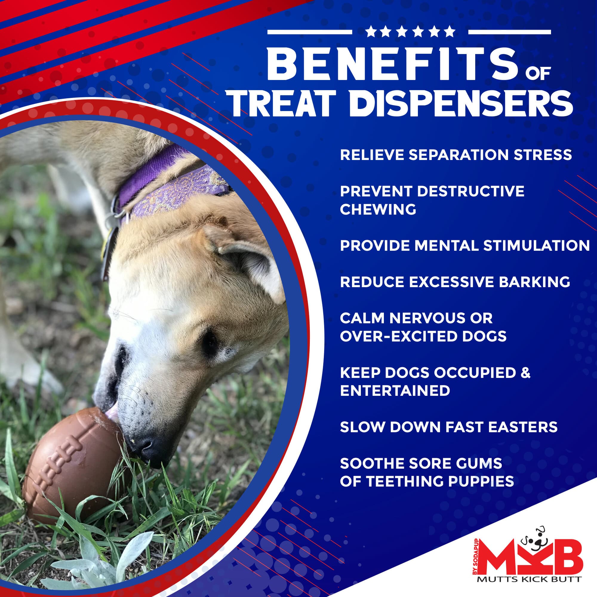 Football Dog Chew Toy & Treat Dispenser - USA Made | SodaPup-zoom-6