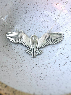 Barn Owl Necklace | Recycled Sterling Silver - Aware House