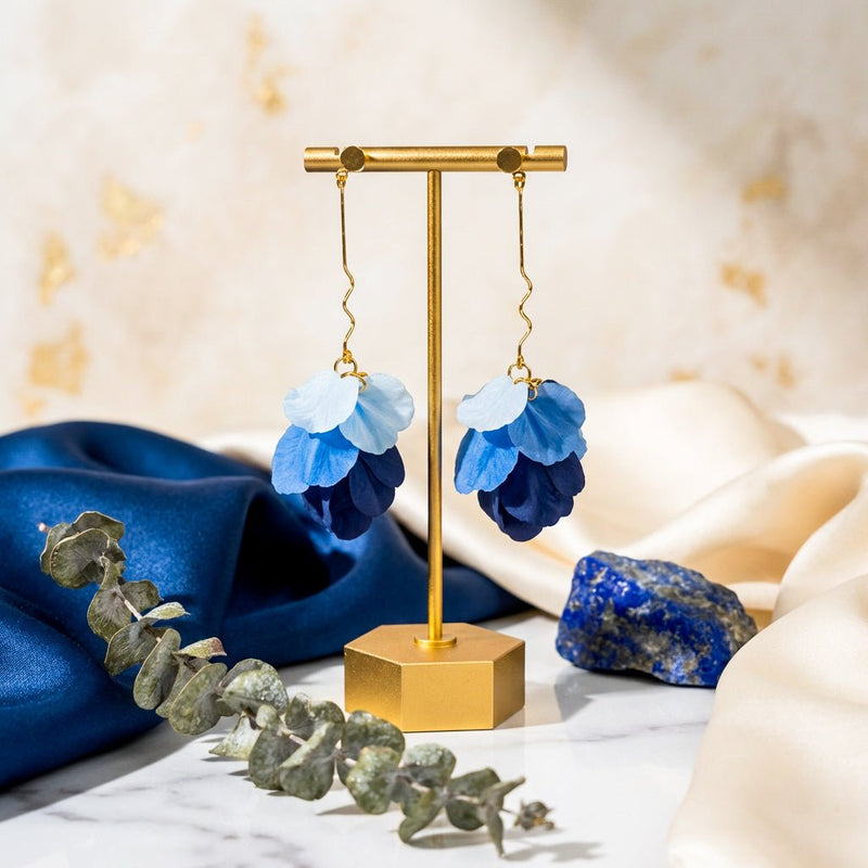 Delilah | Multi-Color Long Petal Drop Earrings-zoom-