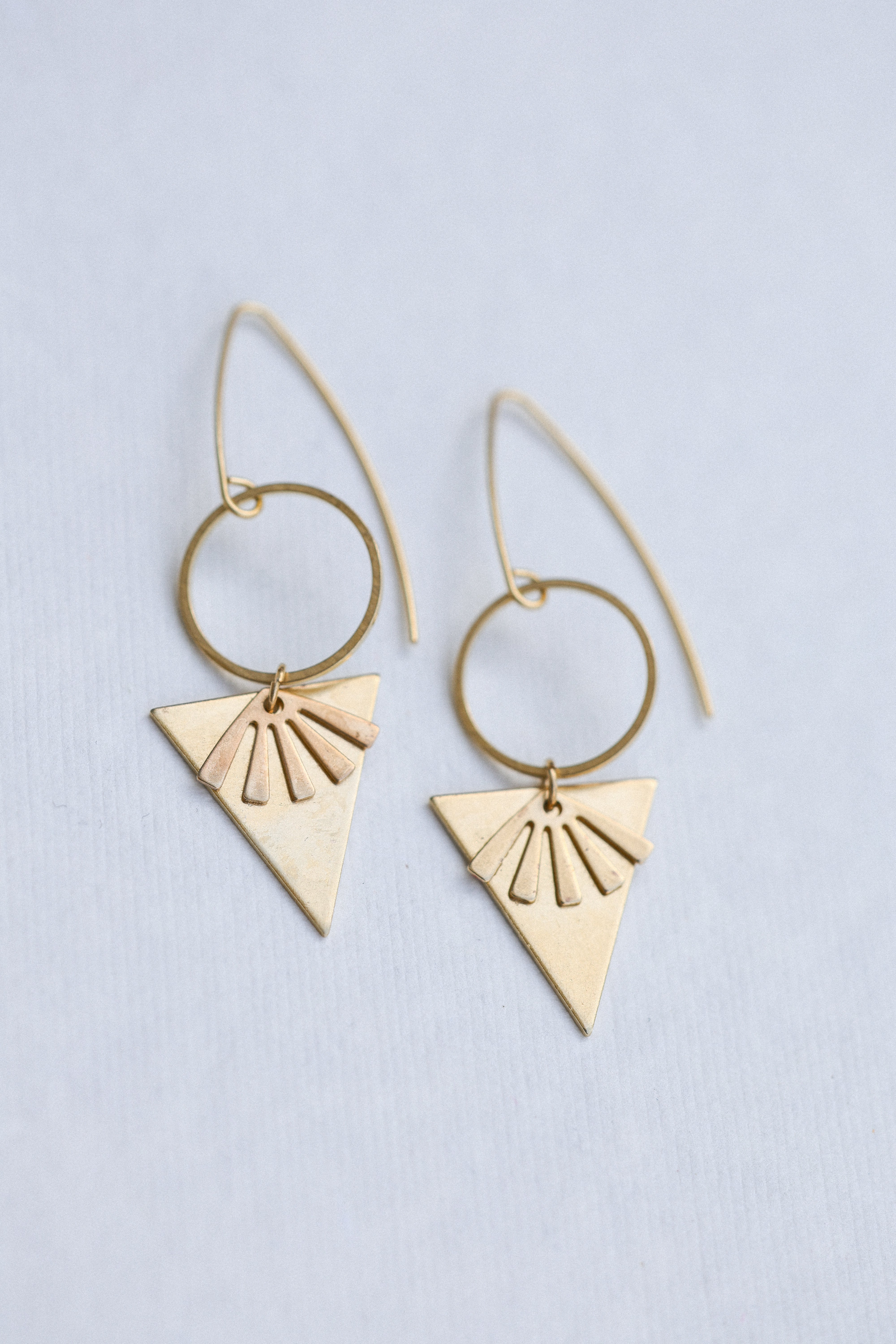 Sun Beam Earrings | Brass