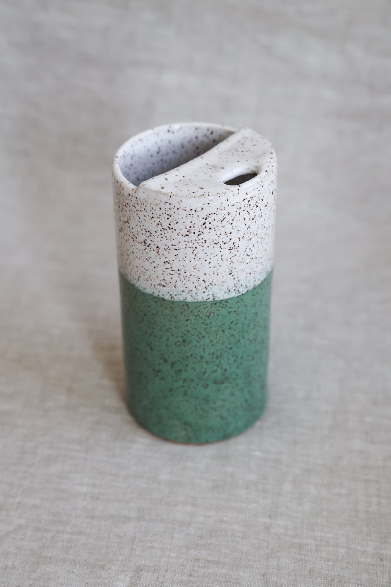 Seafoam & White Speckled To-Go Cup | Ceramic Stoneware-zoom-