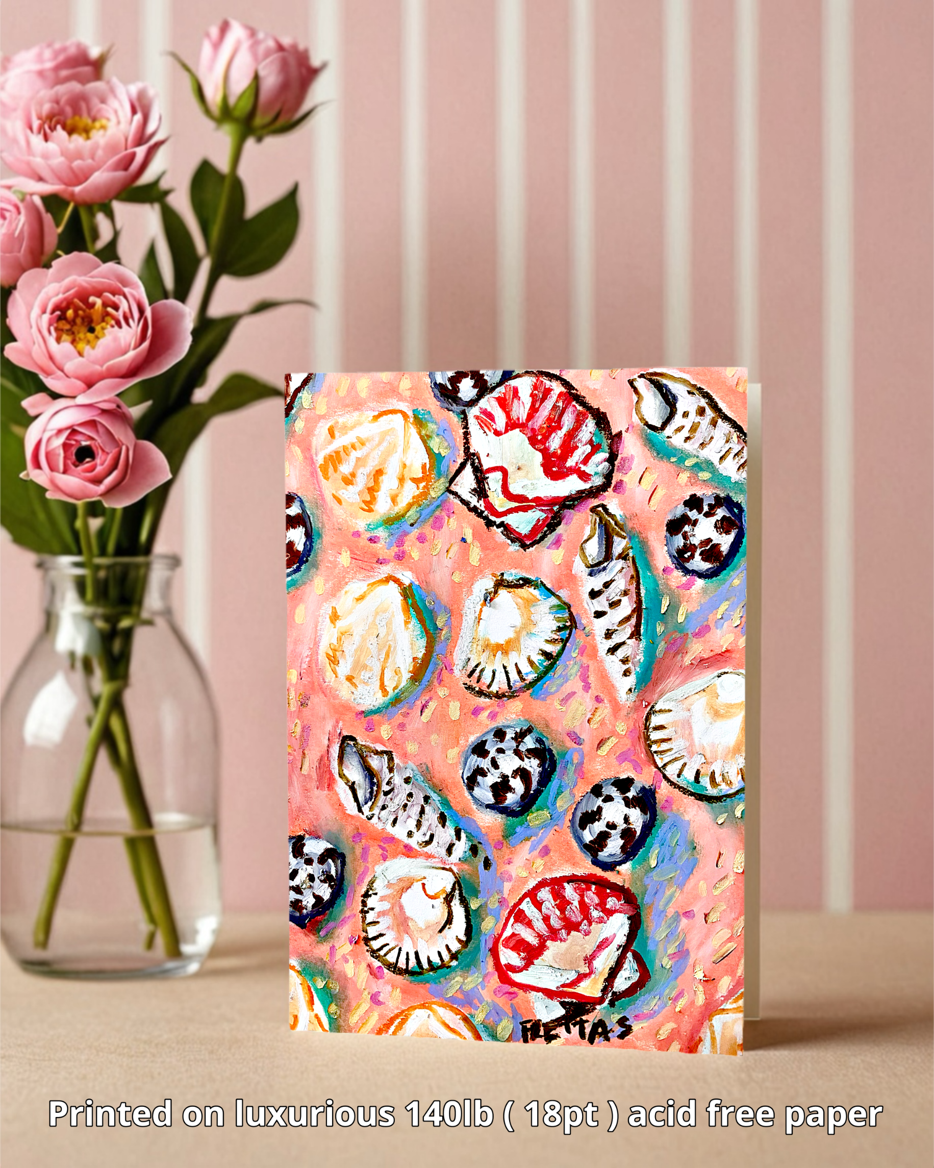 Pink Shells Greeting Card and Fine Art Print-zoom-2