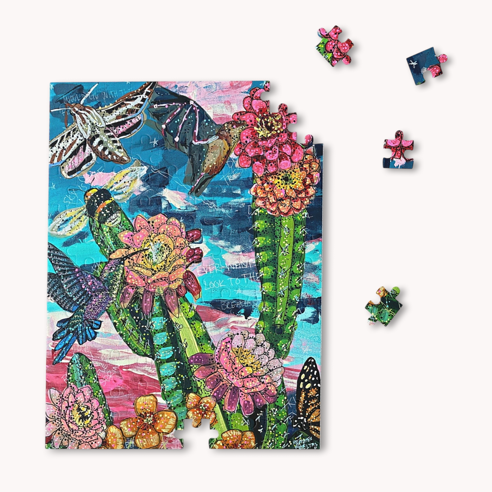 Twilight Desert Pollinators Puzzle - Aware House - Heather Freitas - 