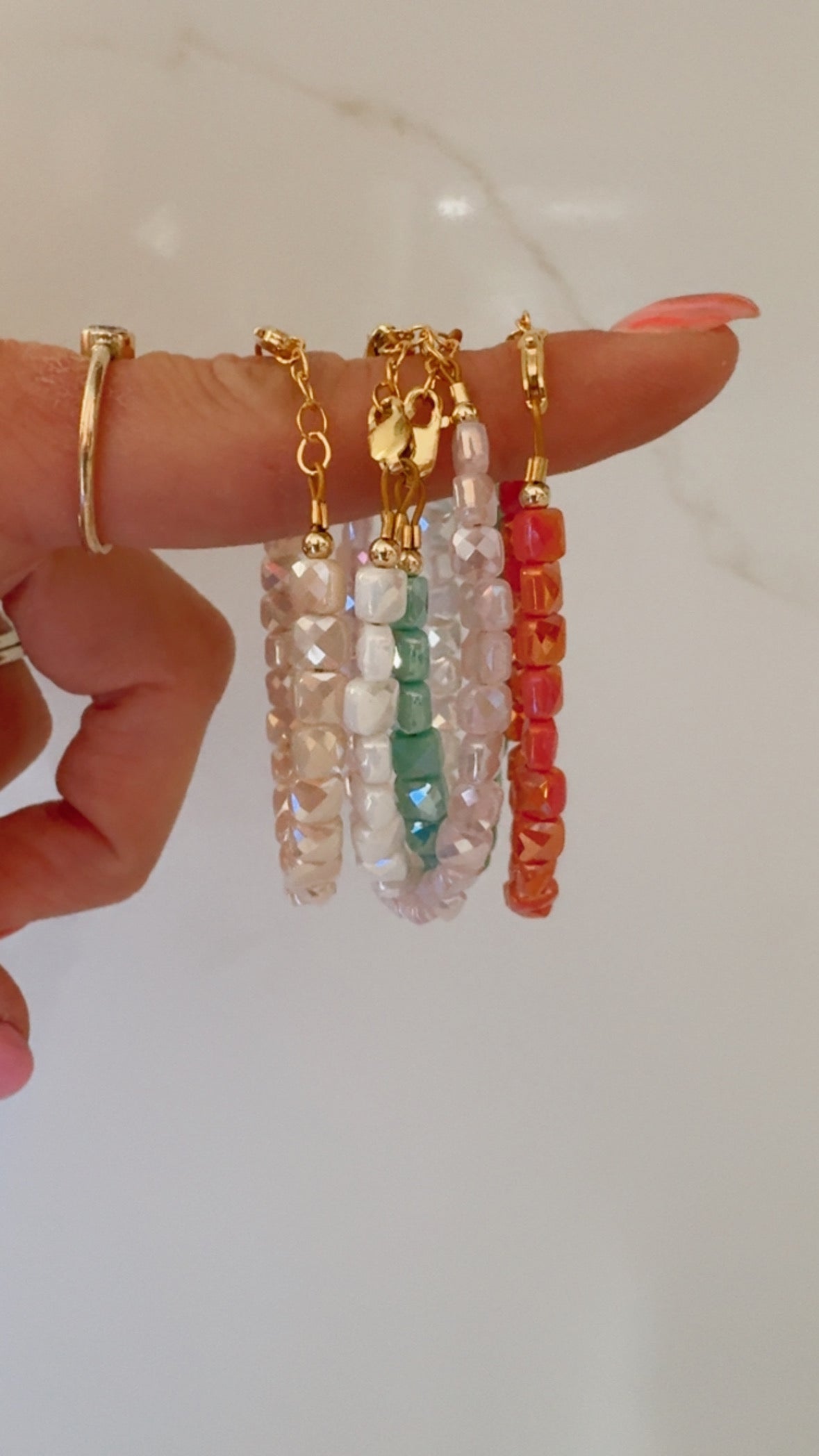 Cream Shimmer Bracelet | 14K Gold Filled-zoom-2
