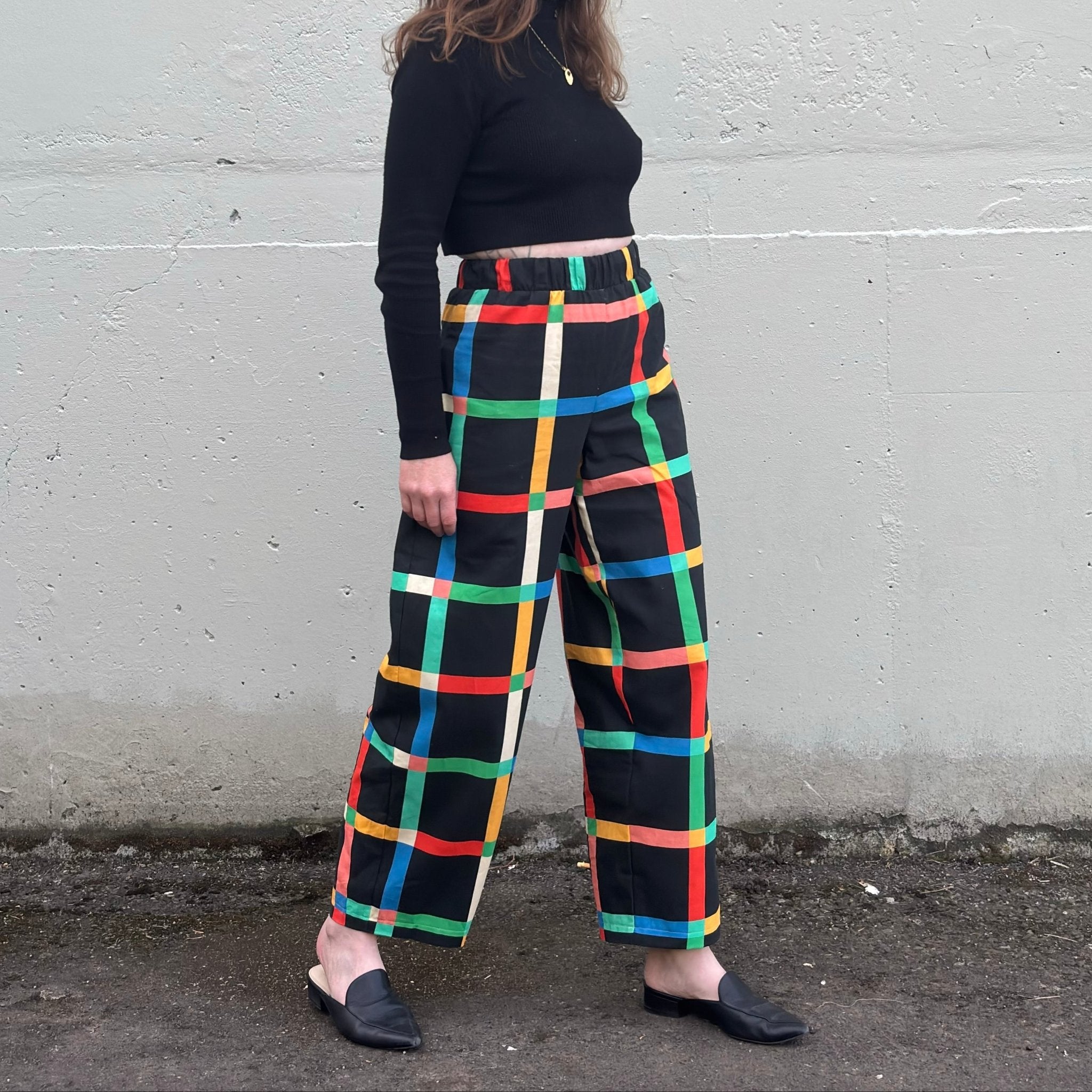 Stevie Pant | Chunky Windowpane Black - Aware House