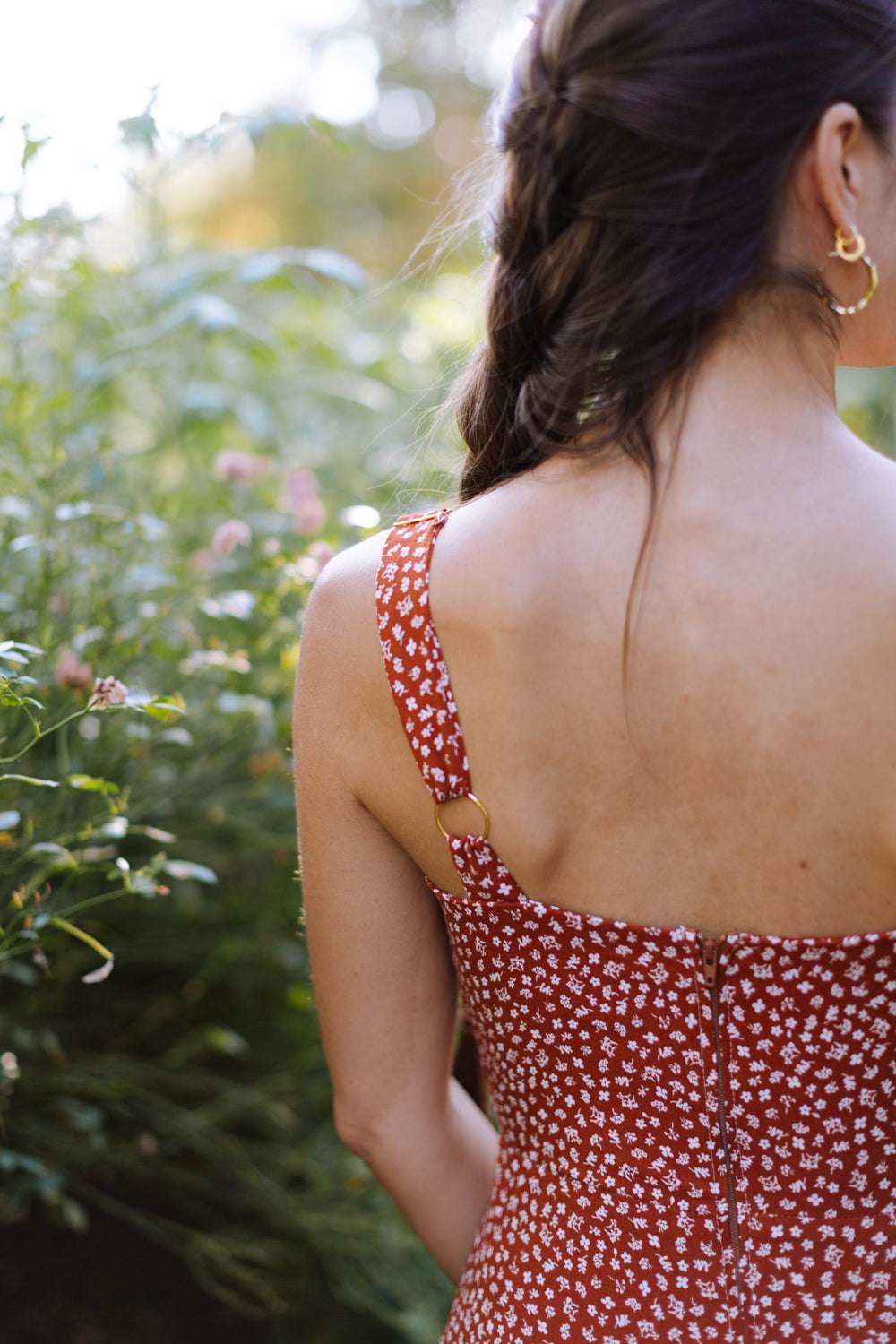 Gemma Dress in Rust Floral and Oat-8