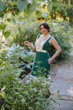 Gemma Dress in Green Poppy - Aware House