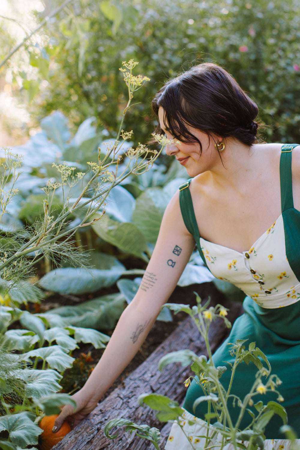 Gemma Dress in Green Poppy - Aware House