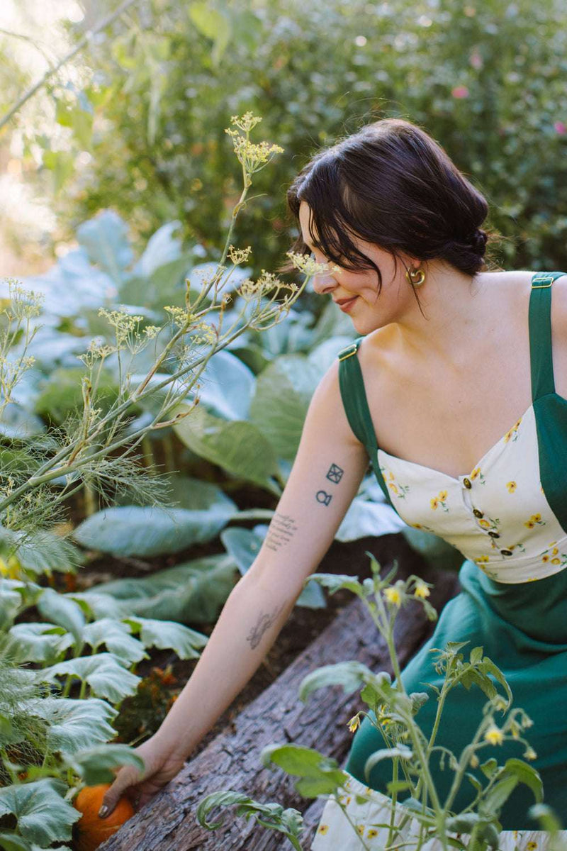 Gemma Dress in Green Poppy-zoom-