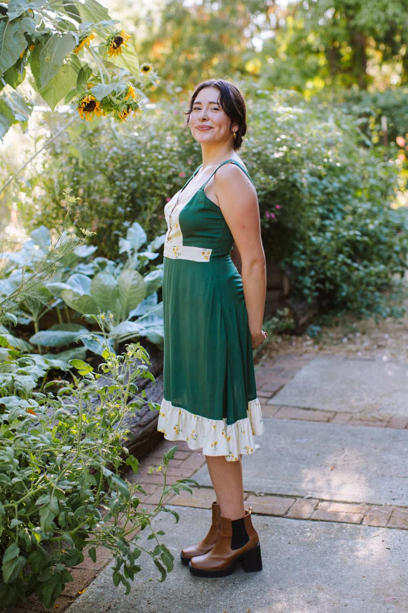 Gemma Dress in Green Poppy-zoom-