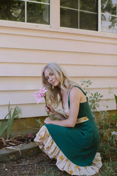 Gemma Dress in Green Butterfly - Aware House
