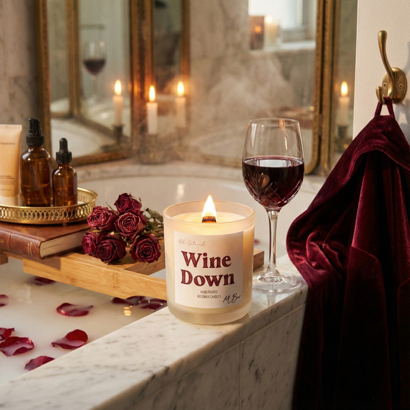 Wine Down Beeswax Candle-zoom-