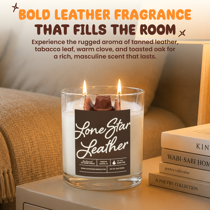 Lone Star Leather Container Candle-zoom-
