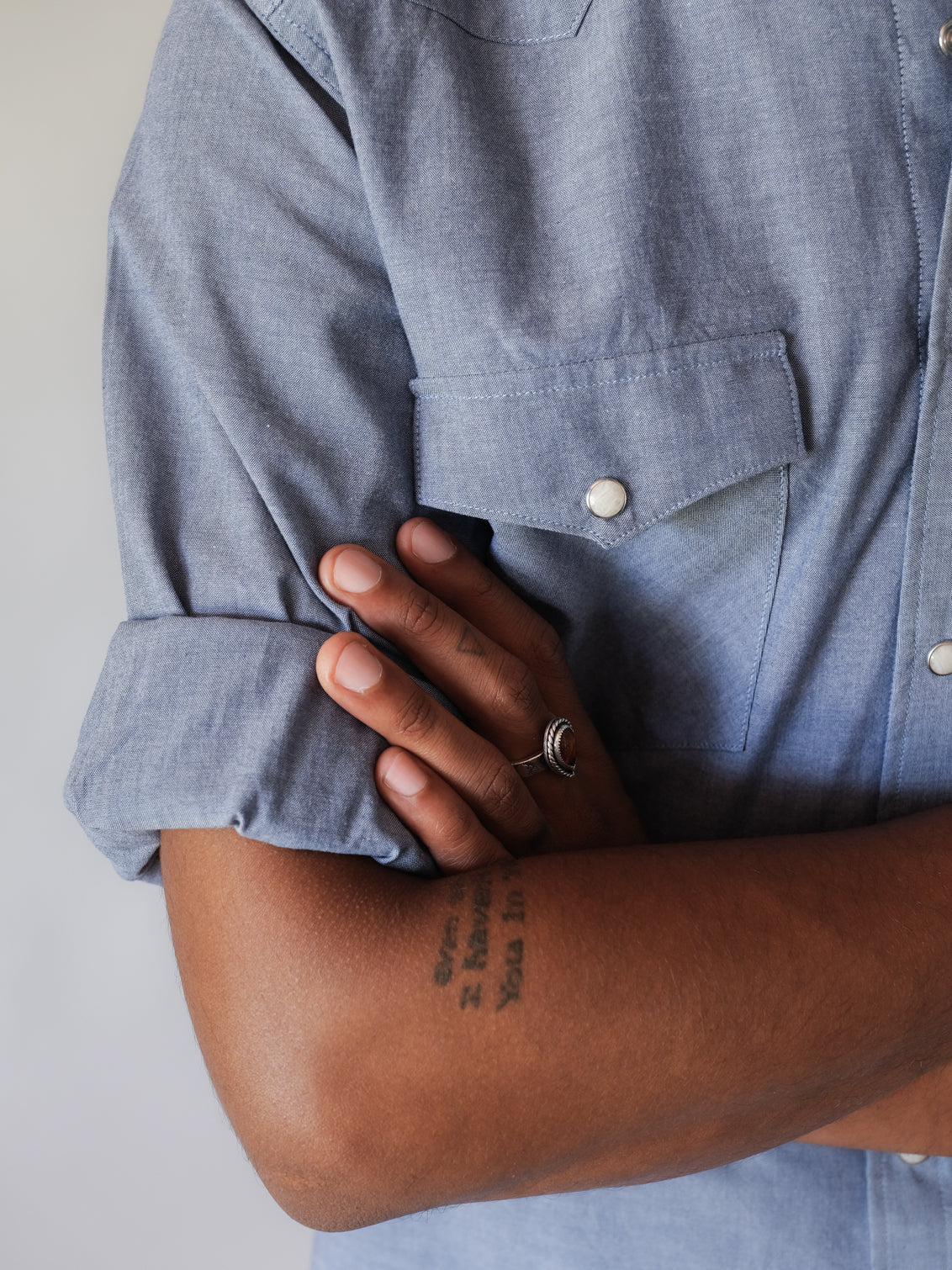 Vintage Chambray Men's Shirt-zoom-2