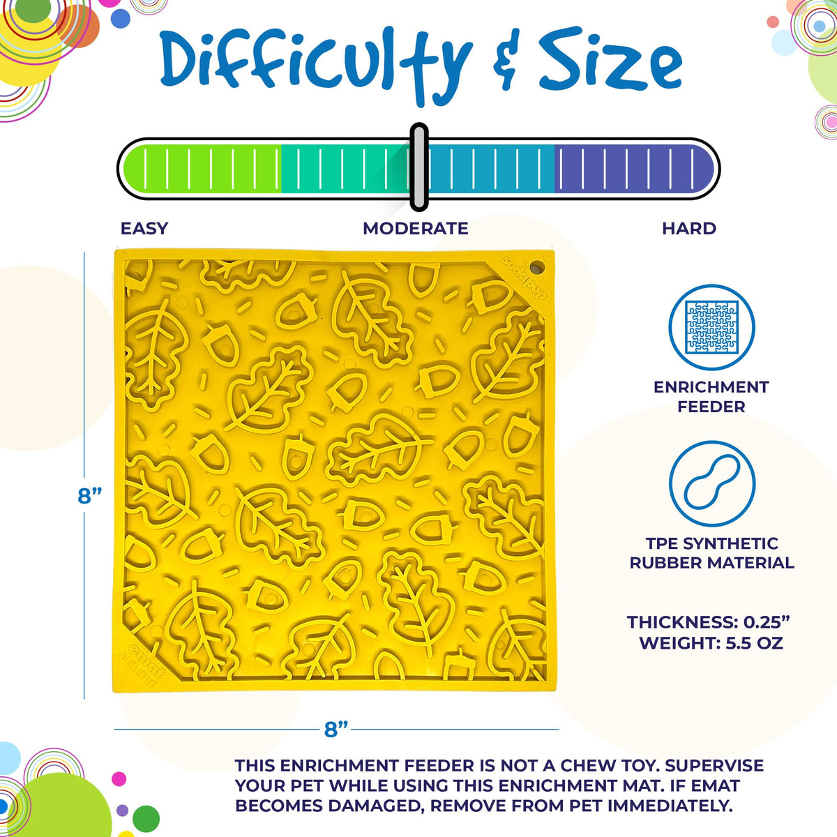 Autumn eMat - Enrichment Lick Mat For Dogs and Cats| Fall Leaves Design | SodaPup-6