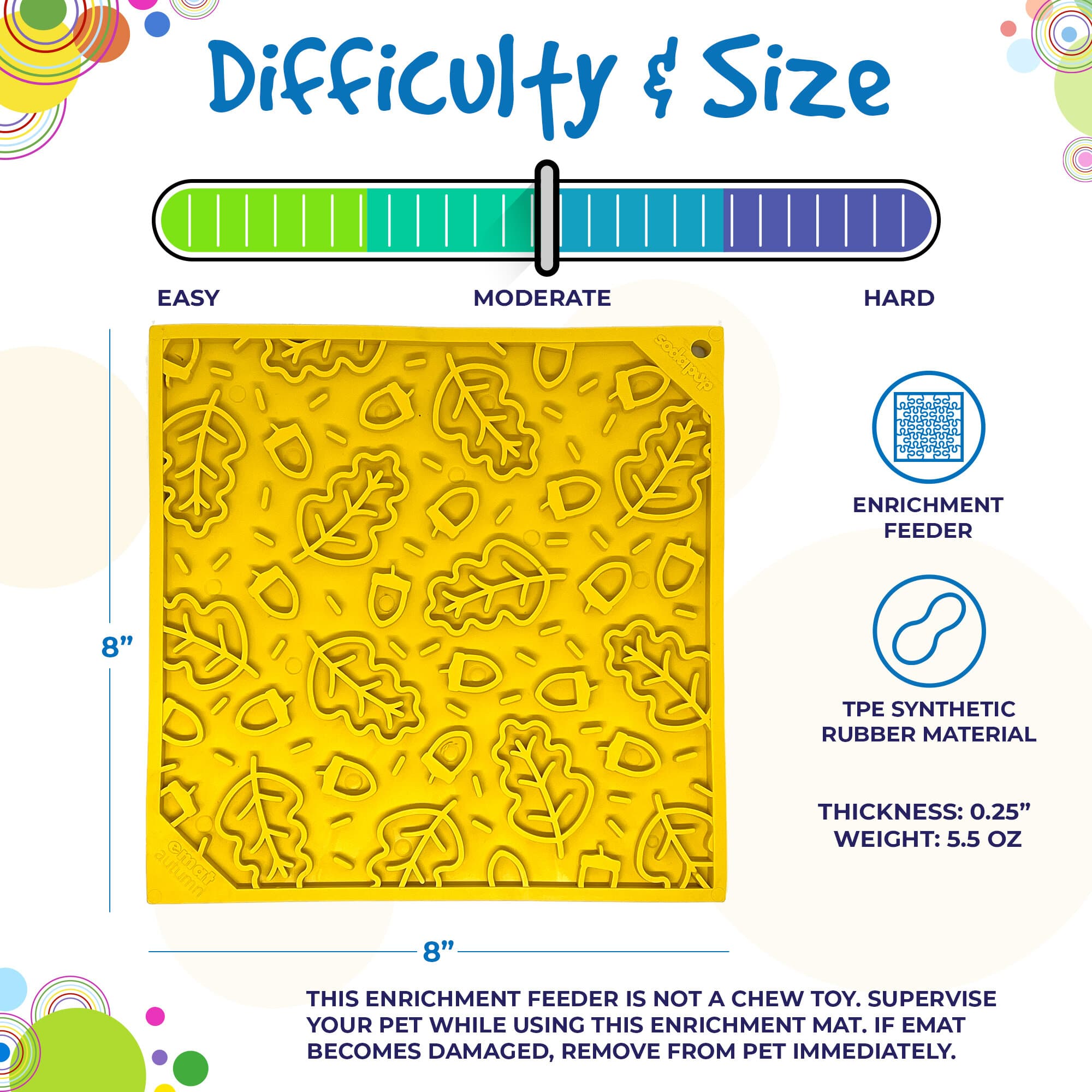 Autumn eMat - Enrichment Lick Mat For Dogs and Cats| Fall Leaves Design | SodaPup-zoom-6