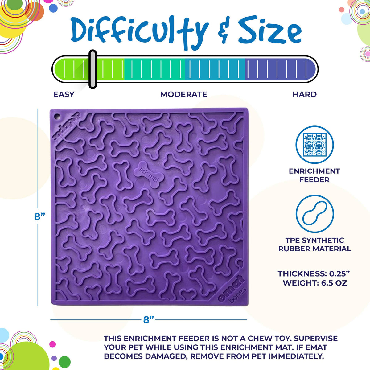 Bones eMat - Enrichment Lick Mat for Dogs and Cats | eMat Enrichment Toy for Anxiety Relief | SodaPup-zoom-5