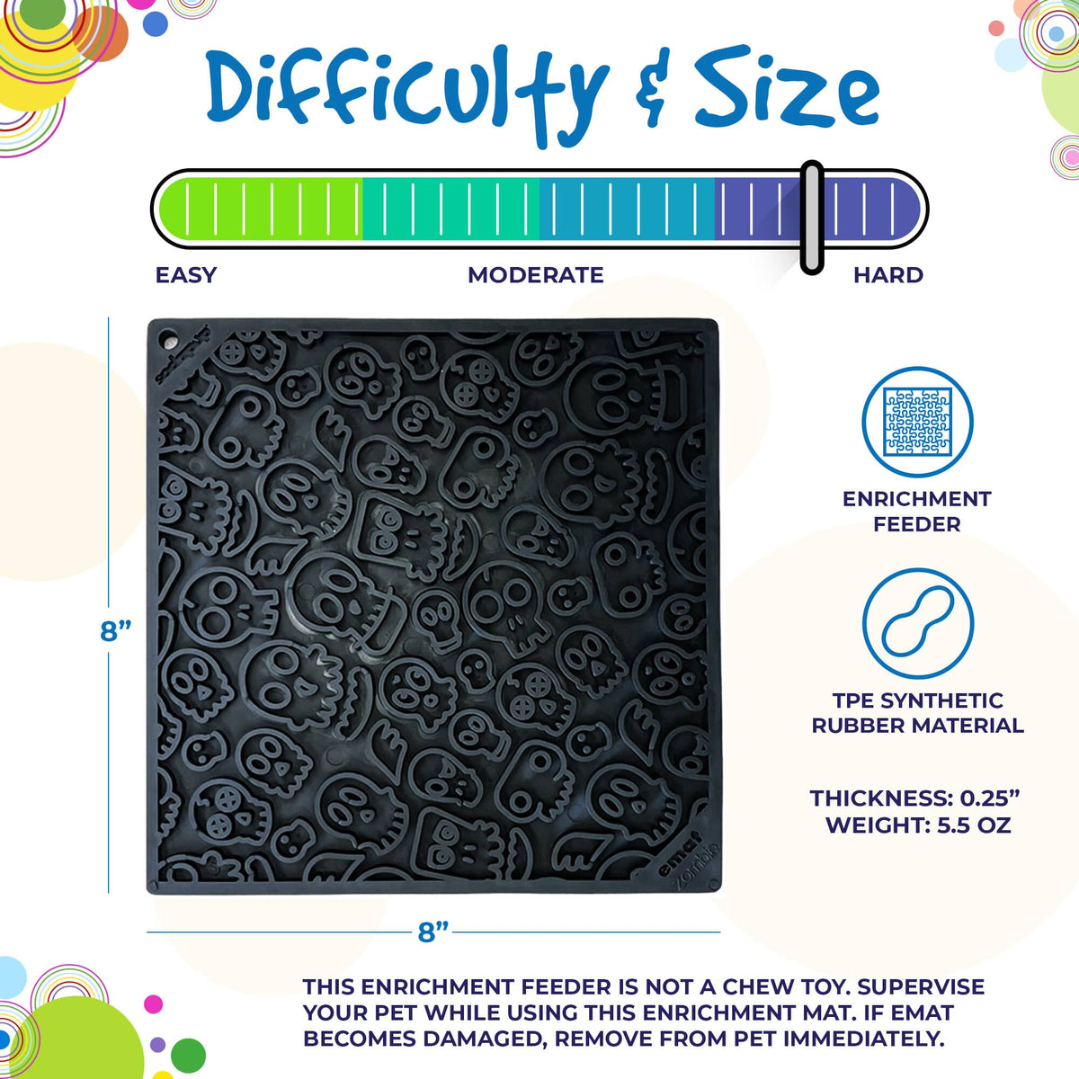 Zombie eMat - Enrichment Lick Mat for Dogs and Cats | Halloween Skull Design | SodaPup-7