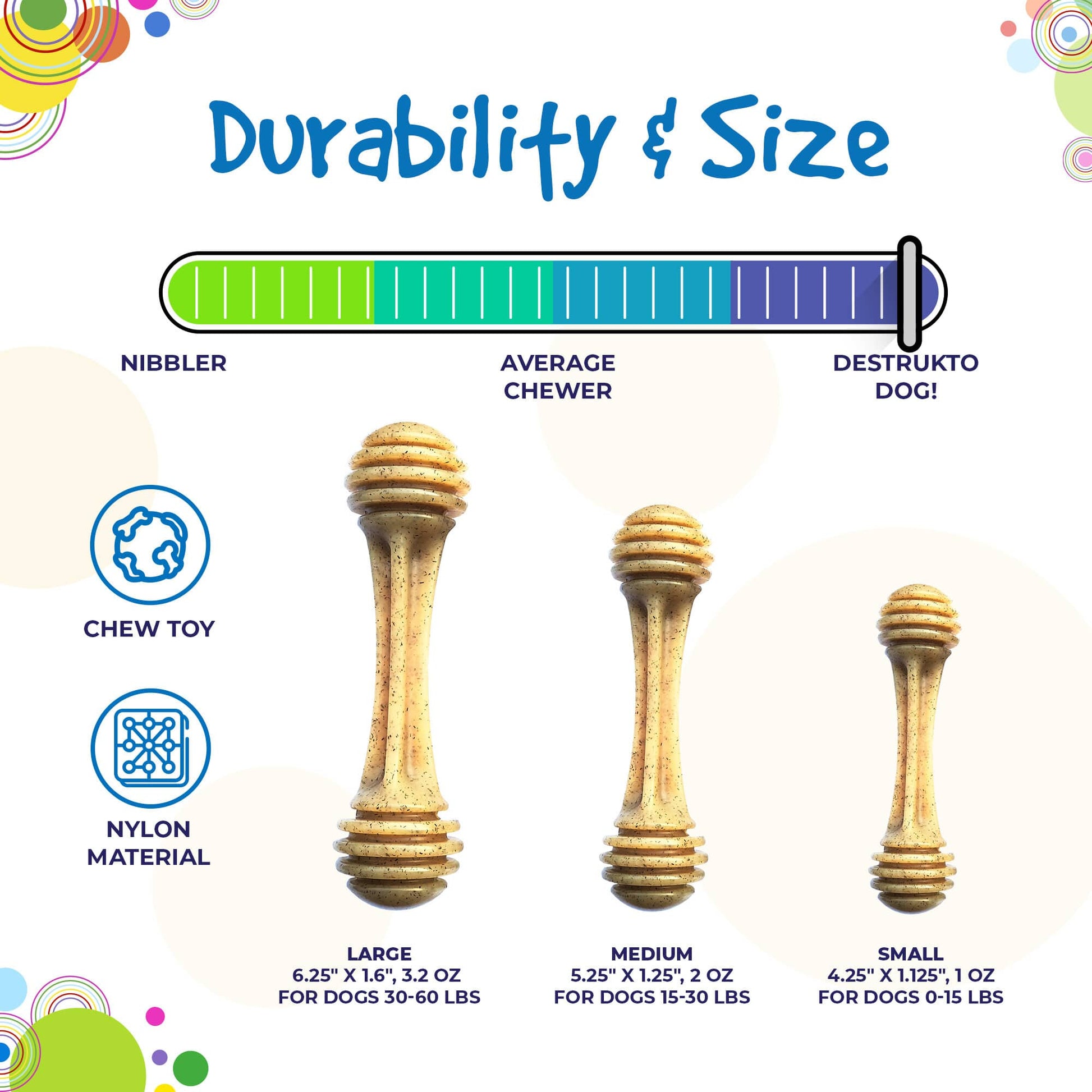 Honey Bone Nylon Dog Toy for Aggressive Chewers - Aware House