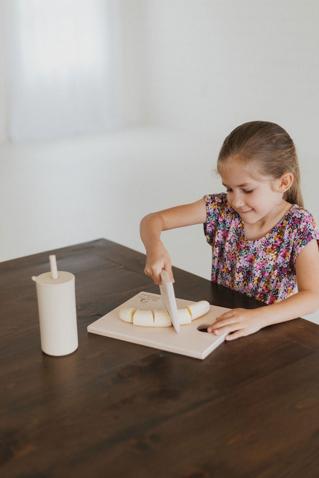 Children’s Wooden Cutting Board Set | Kids Safe Fruit Knife - Aware House