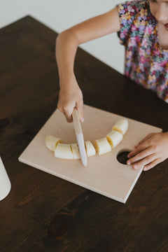 Children’s Wooden Cutting Board Set | Kids Safe Fruit Knife - Aware House