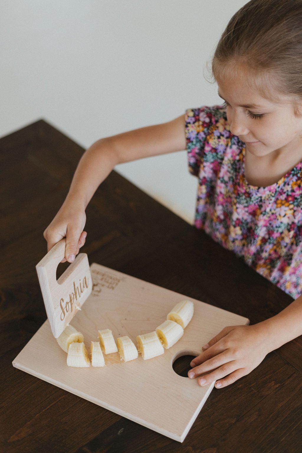 Children’s Wooden Cutting Board Set | Kids Safe Fruit Knife - Aware House