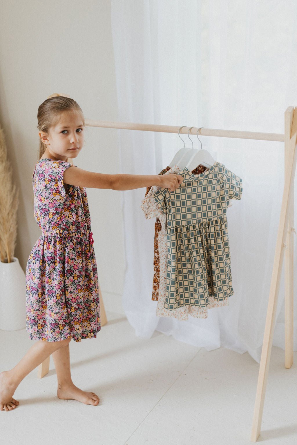Wooden Toddler Clothing Rack | Montessori Dress Rack - Aware House