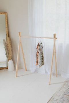 Wooden Toddler Clothing Rack | Montessori Dress Rack - Aware House