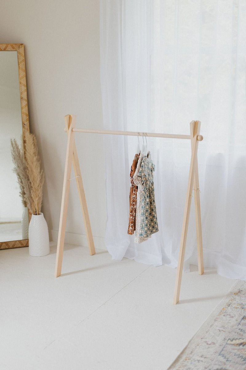 Wooden Toddler Clothing Rack | Montessori Dress Rack-zoom-