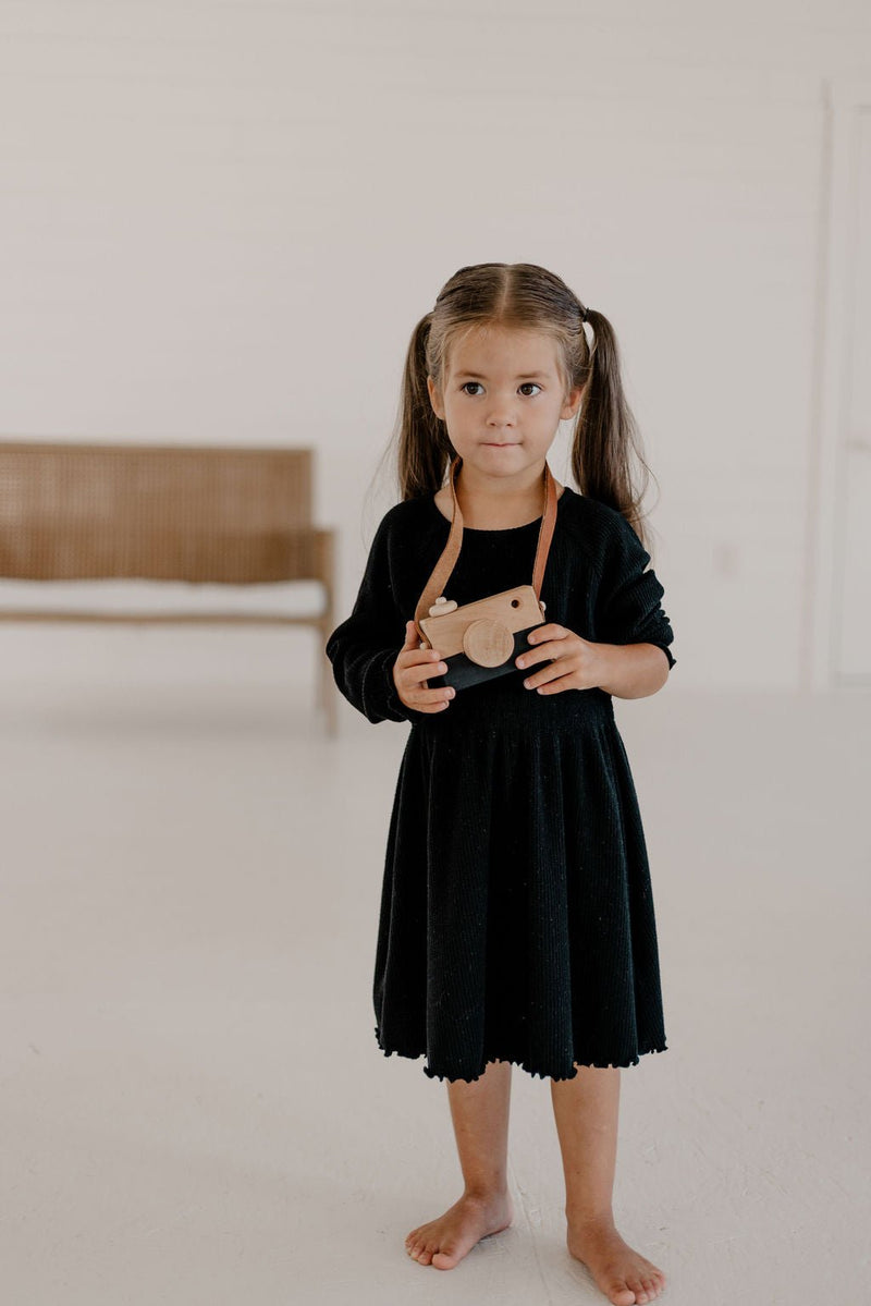 Wooden Toy Camera | Wood & Leather Toddler Camera-zoom-