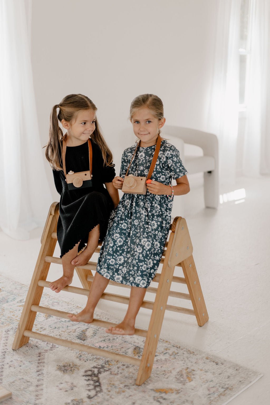 Wooden Toy Camera | Wood & Leather Toddler Camera - Aware House
