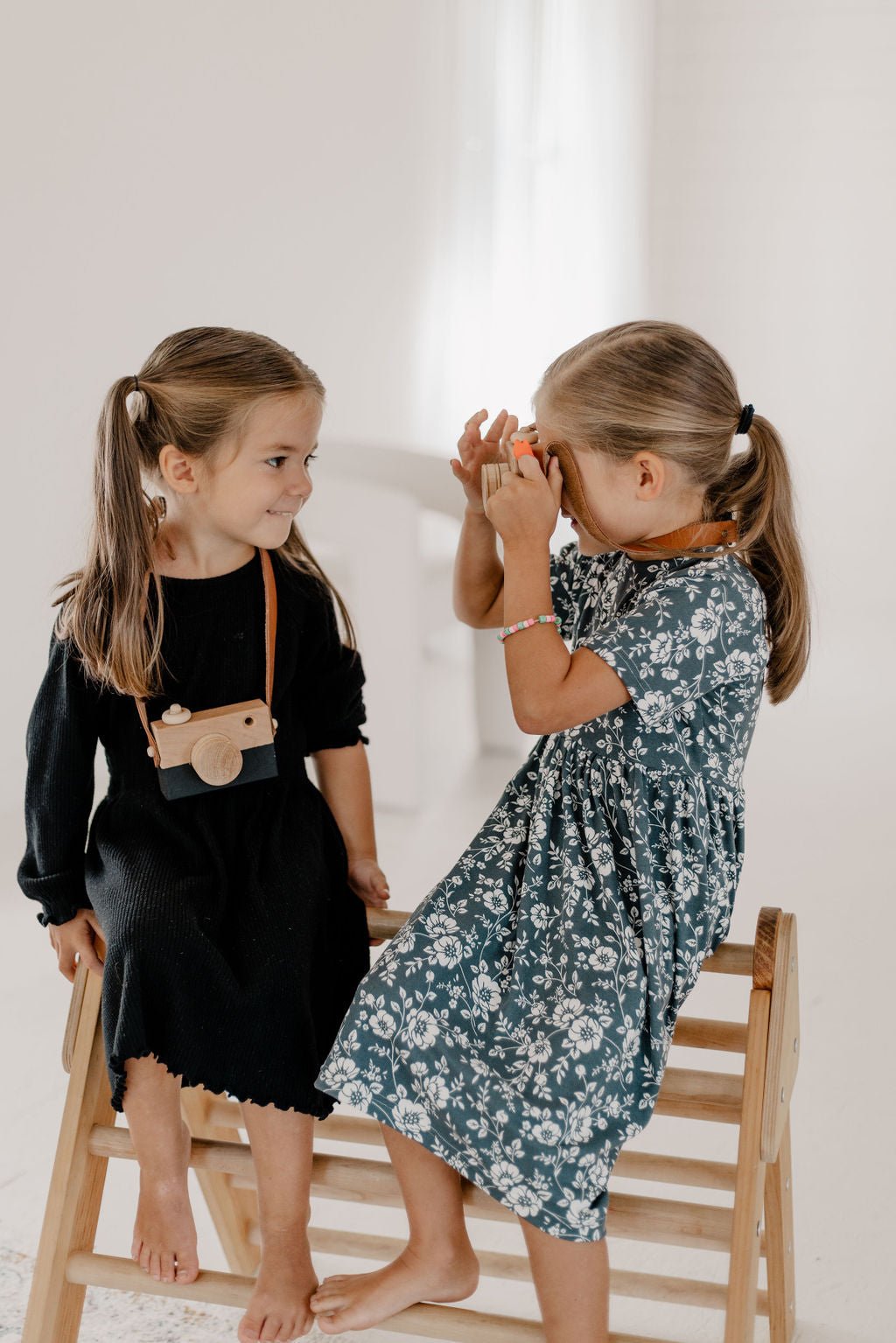 Wooden Toy Camera | Wood & Leather Toddler Camera - Aware House