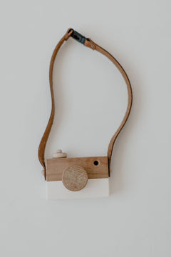 Wooden Toy Camera | Wood & Leather Toddler Camera - Aware House