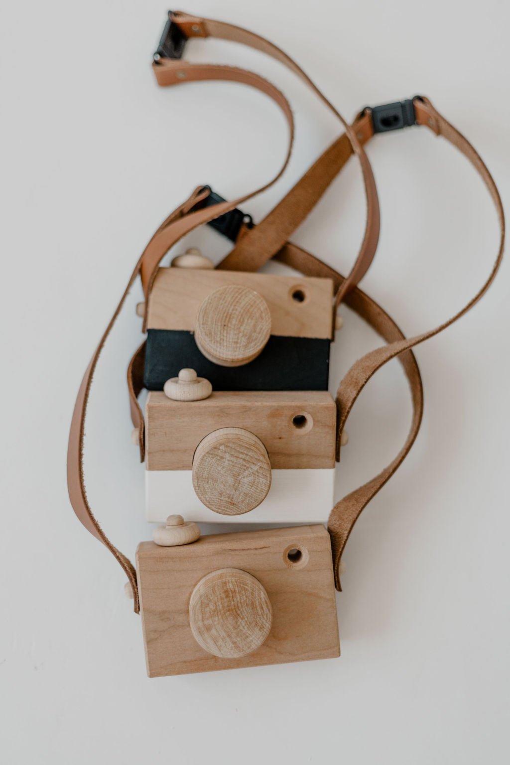 Wooden Toy Camera | Wood & Leather Toddler Camera - Aware House