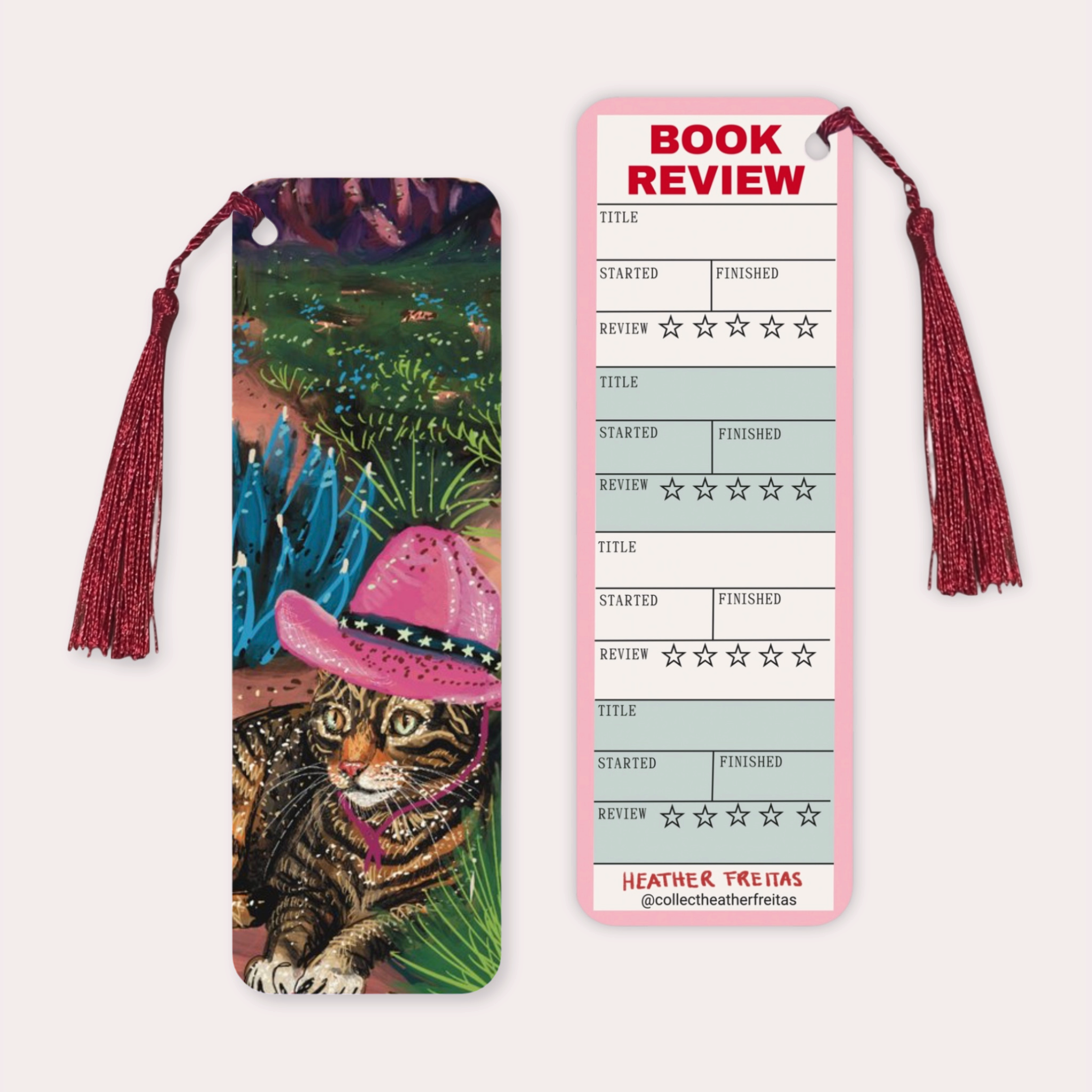 Cowgirl Cat Soft Touch Premium Bookmark-zoom-1