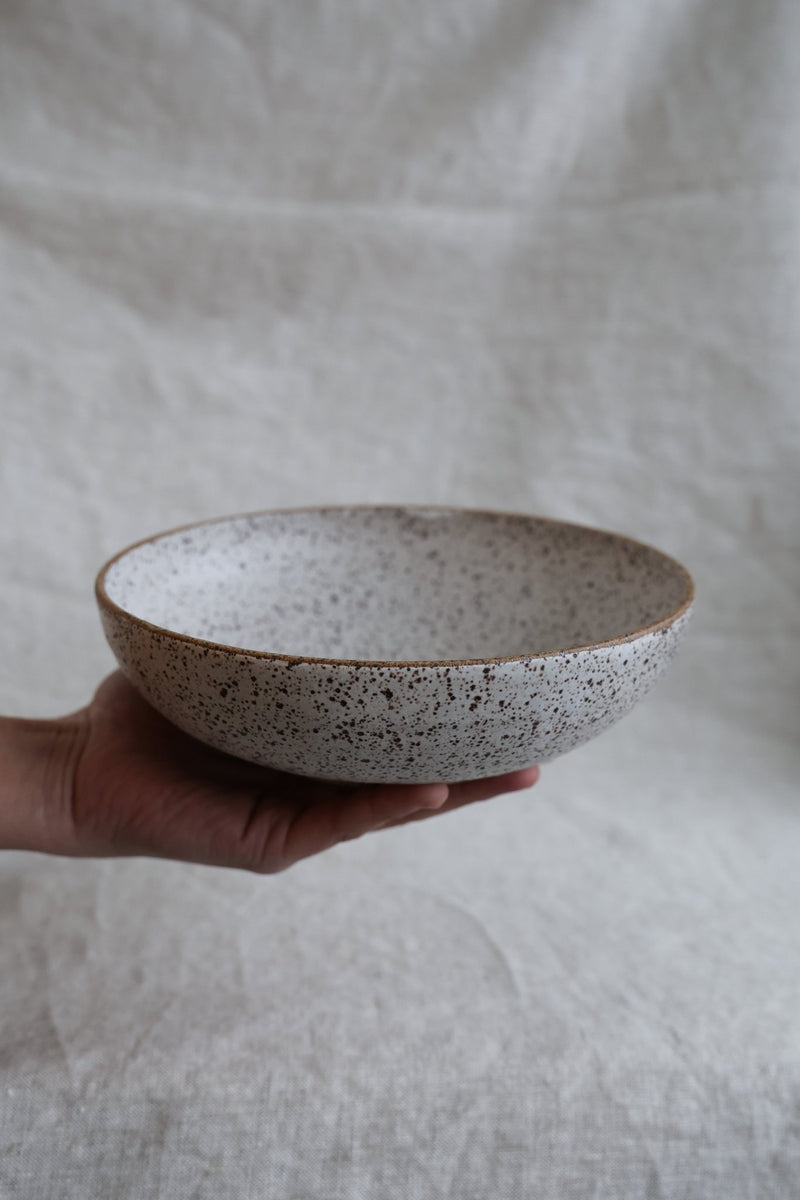 Speckled Pasta Bowl | Matte White Ceramic-zoom-