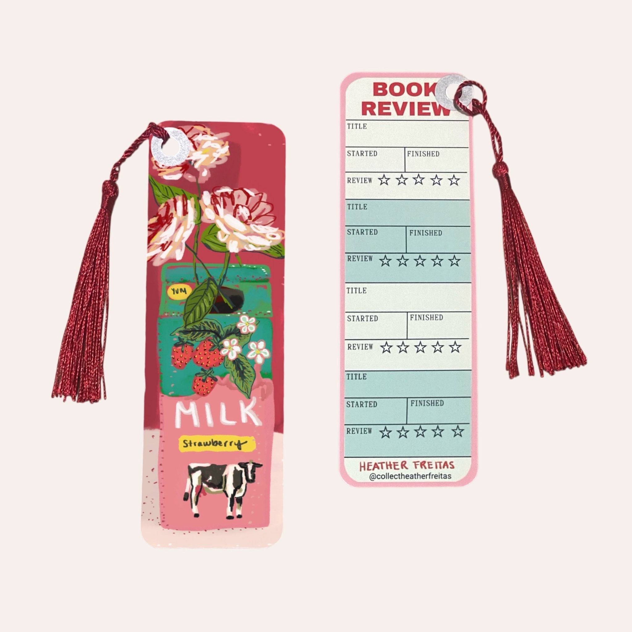 Strawberry Milk Soft Touch Premium Bookmark - Aware House