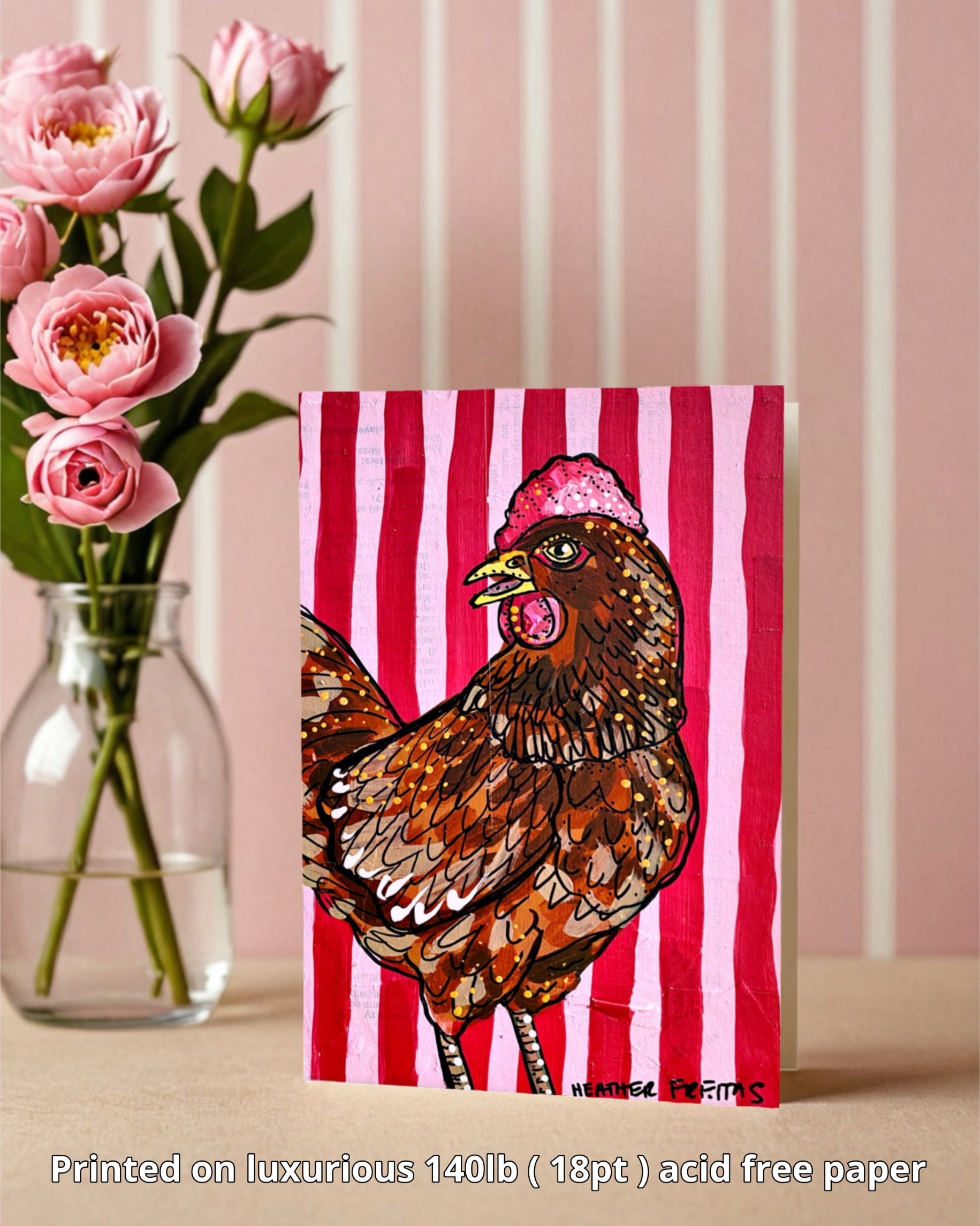 Brown Chicken Greeting Card Fine Art Print-zoom-5