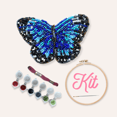 Blue Butterfly Beaded Art Kit - Aware House - Heather Freitas -
